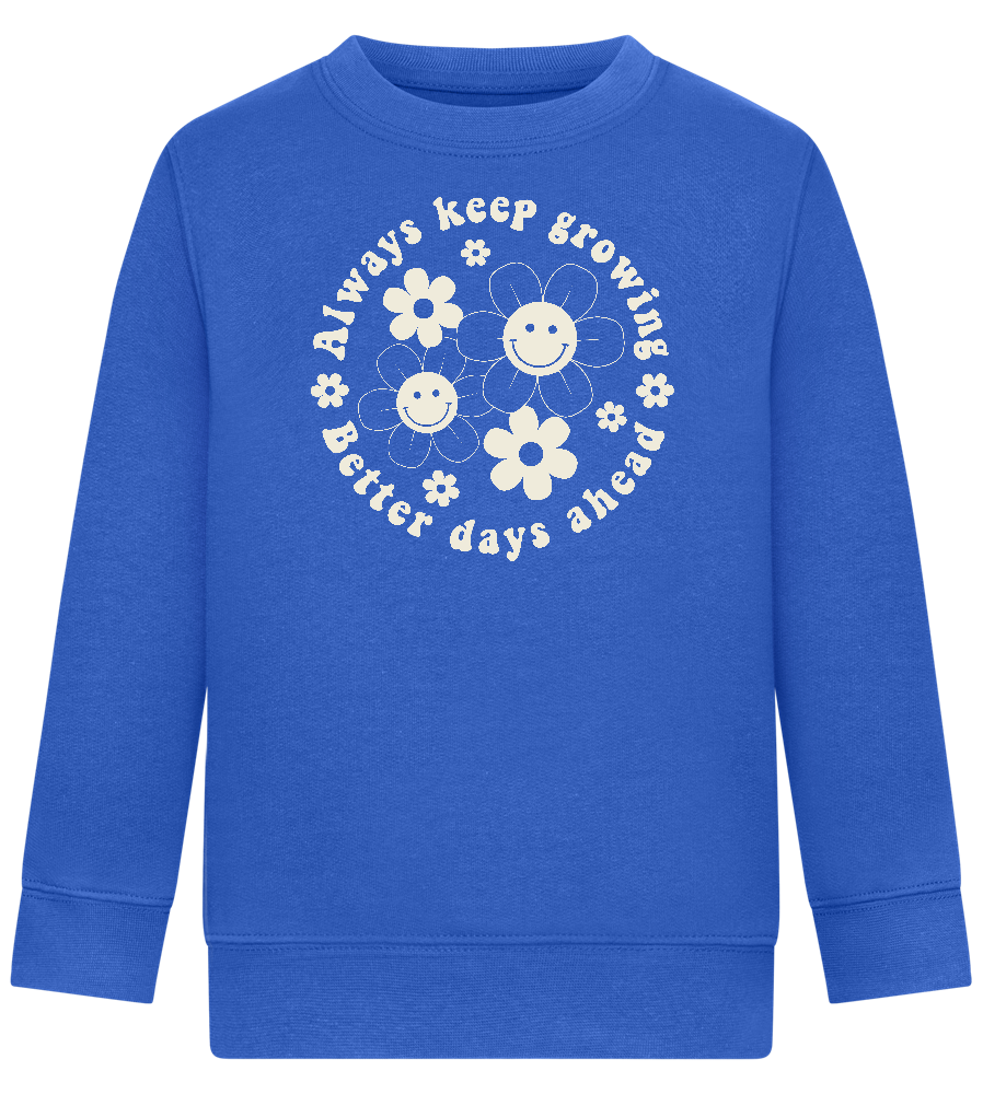 Keep Growing Design - Comfort Kids Sweater_ROYAL_front