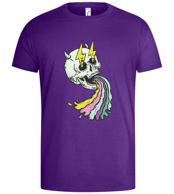 Rainbow Skull Thunders Design - Basic men's t-shirt_DARK PURPLE_front