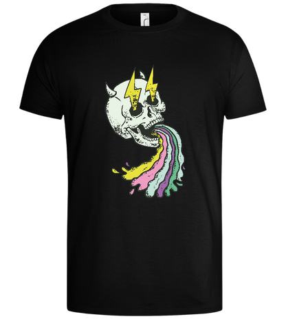 Rainbow Skull Thunders Design - Basic men's t-shirt_DEEP BLACK_front