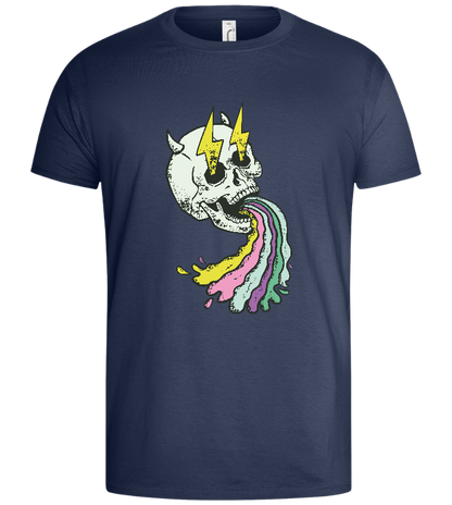 Rainbow Skull Thunders Design - Basic men's t-shirt_DENIM_front