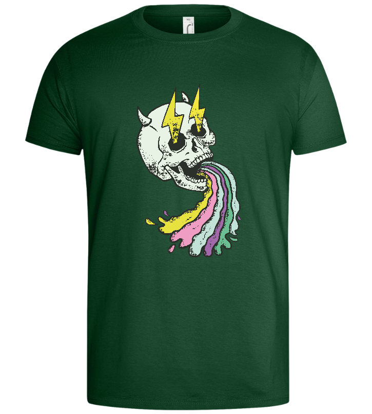 Rainbow Skull Thunders Design - Basic men's t-shirt_GREEN BOTTLE_front