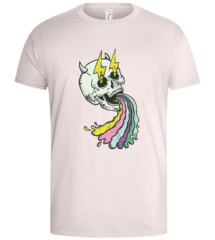 Rainbow Skull Thunders Design - Basic men's t-shirt_LIGHT PINK_front