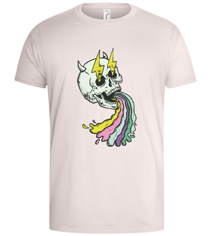 Rainbow Skull Thunders Design - Basic men's t-shirt_LIGHT PINK_front