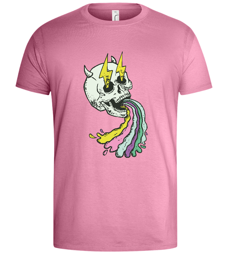 Rainbow Skull Thunders Design - Basic men's t-shirt_PINK ORCHID_front