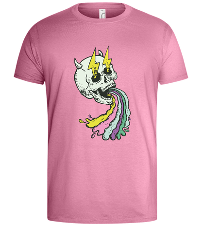 Rainbow Skull Thunders Design - Basic men's t-shirt_PINK ORCHID_front