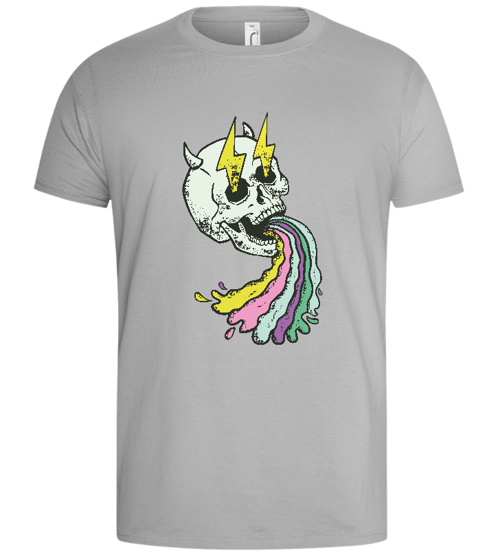 Rainbow Skull Thunders Design - Basic men's t-shirt_PURE GRAY_front