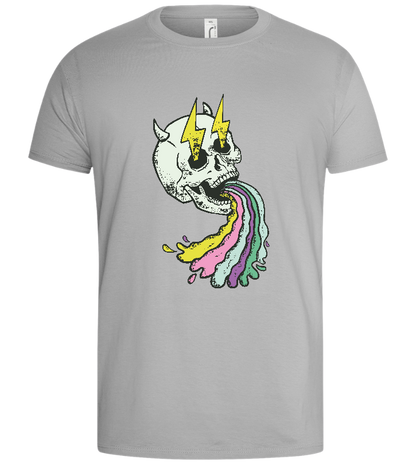 Rainbow Skull Thunders Design - Basic men's t-shirt_PURE GRAY_front