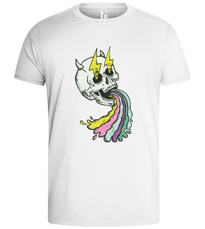 Rainbow Skull Thunders Design - Basic men's t-shirt_WHITE_front