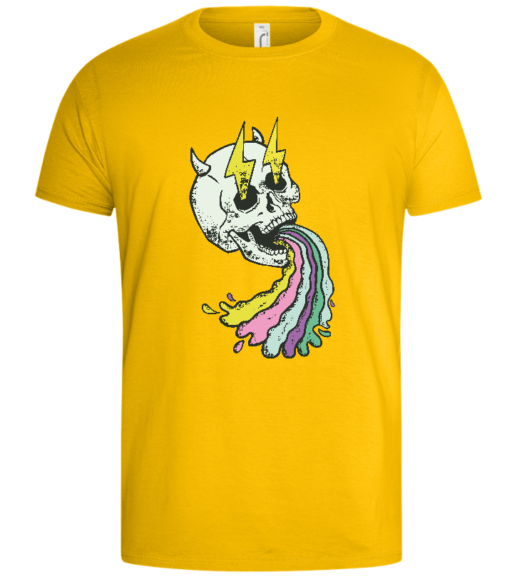 Rainbow Skull Thunders Design - Basic men's t-shirt_YELLOW_front