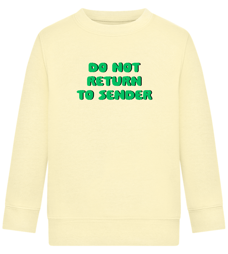 Do Not Return to Sender Design - Comfort Kids Sweater_AMARELO CLARO_front