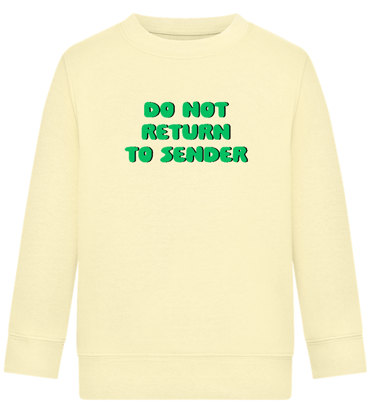 Do Not Return to Sender Design - Comfort Kids Sweater_AMARELO CLARO_front