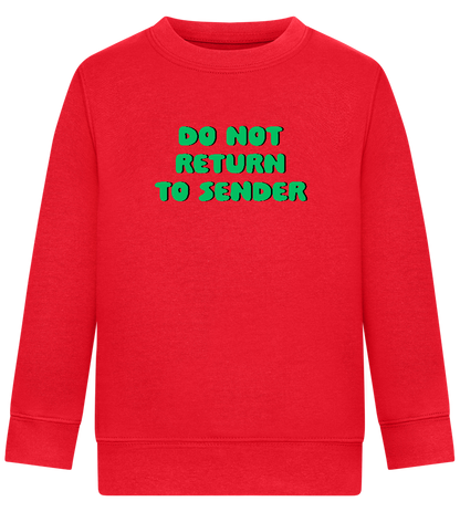 Do Not Return to Sender Design - Comfort Kids Sweater_BRIGHT RED_front