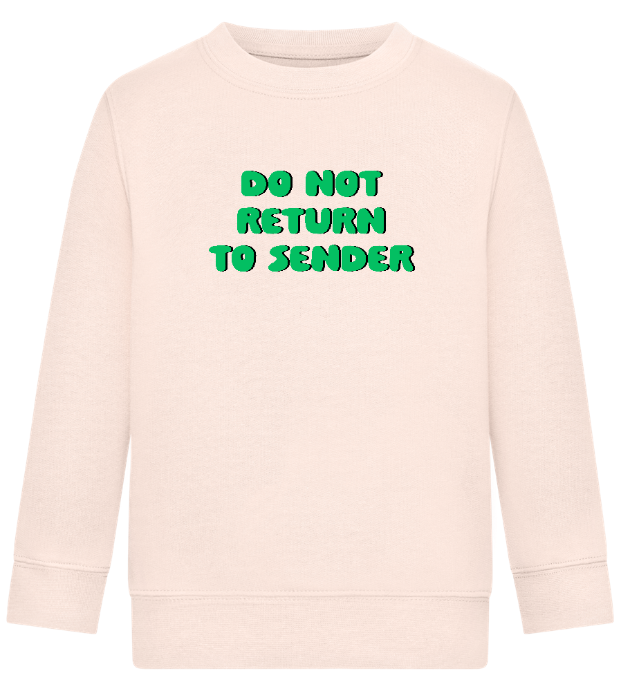 Do Not Return to Sender Design - Comfort Kids Sweater_LIGHT PEACH ROSE_front