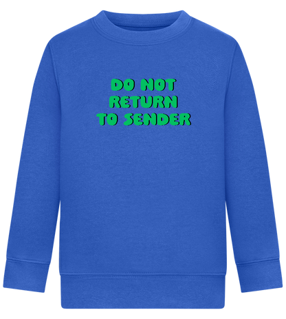 Do Not Return to Sender Design - Comfort Kids Sweater_ROYAL_front