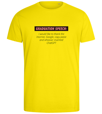 Graduation Speech Design - Comfort men's fitted t-shirt_YELLOW_front