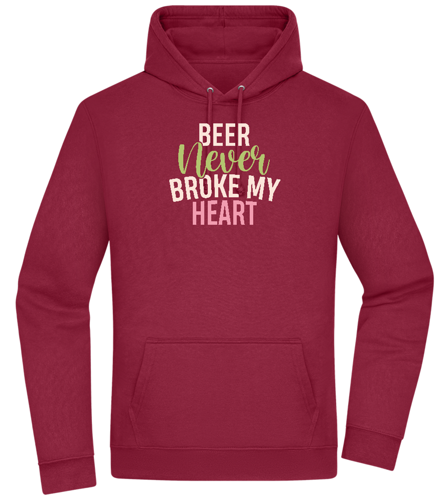 Never Broke My Heart Design - Premium Essential Unisex Hoodie_BORDEAUX_front