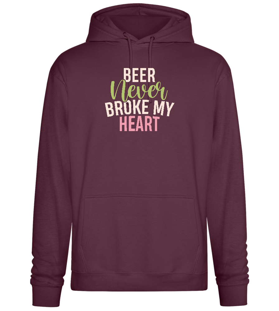 Never Broke My Heart Design - Premium Essential Unisex Hoodie_BORDEAUX_front