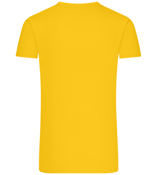 Pixelated Hat Design - Premium men's t-shirt_YELLOW_back
