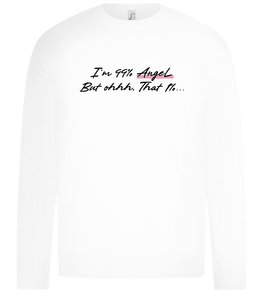 I am 99% Angel Design - Premium kids long sleeve t-shirt_WHITE_front