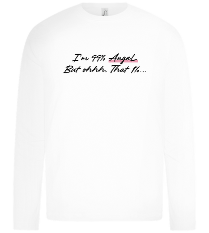 I am 99% Angel Design - Premium kids long sleeve t-shirt_WHITE_front