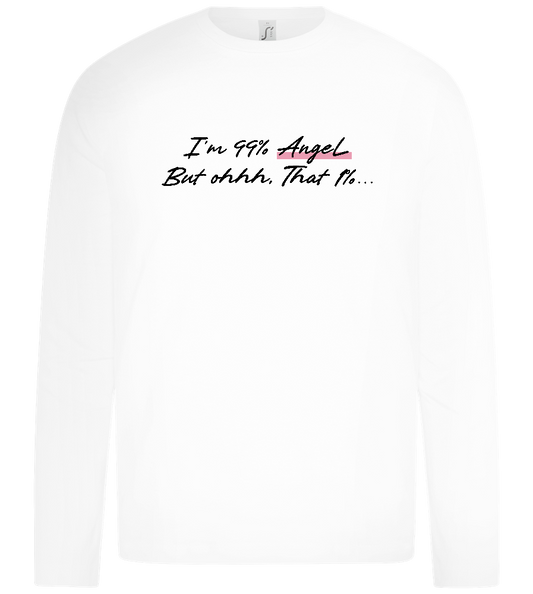 I am 99% Angel Design - Premium kids long sleeve t-shirt_WHITE_front