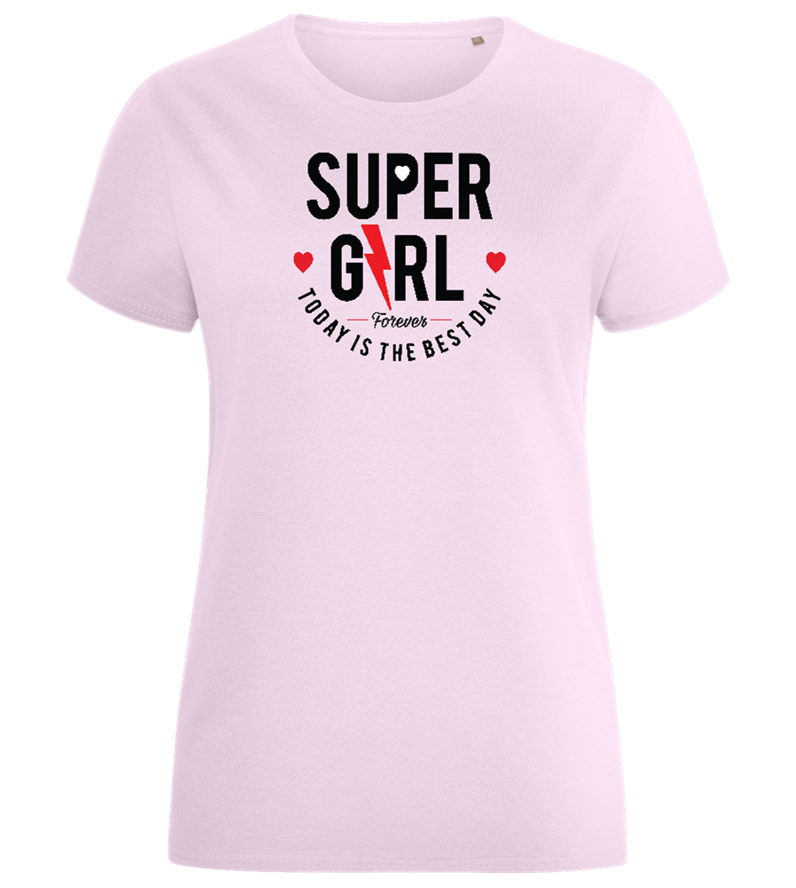 Supergirl Design - Comfort women's fitted t-shirt_LIGHT PINK_front