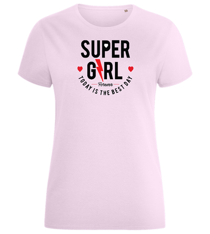 Supergirl Design - Comfort women's fitted t-shirt_LIGHT PINK_front