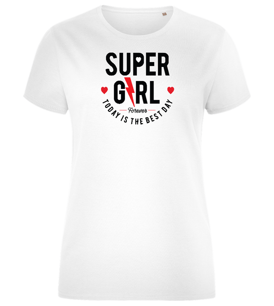 Supergirl Design - Comfort women's fitted t-shirt_WHITE_front