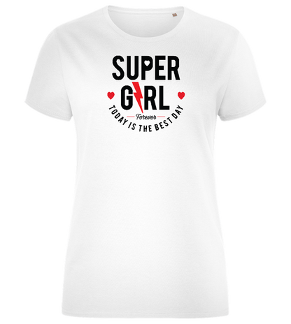 Supergirl Design - Comfort women's fitted t-shirt_WHITE_front