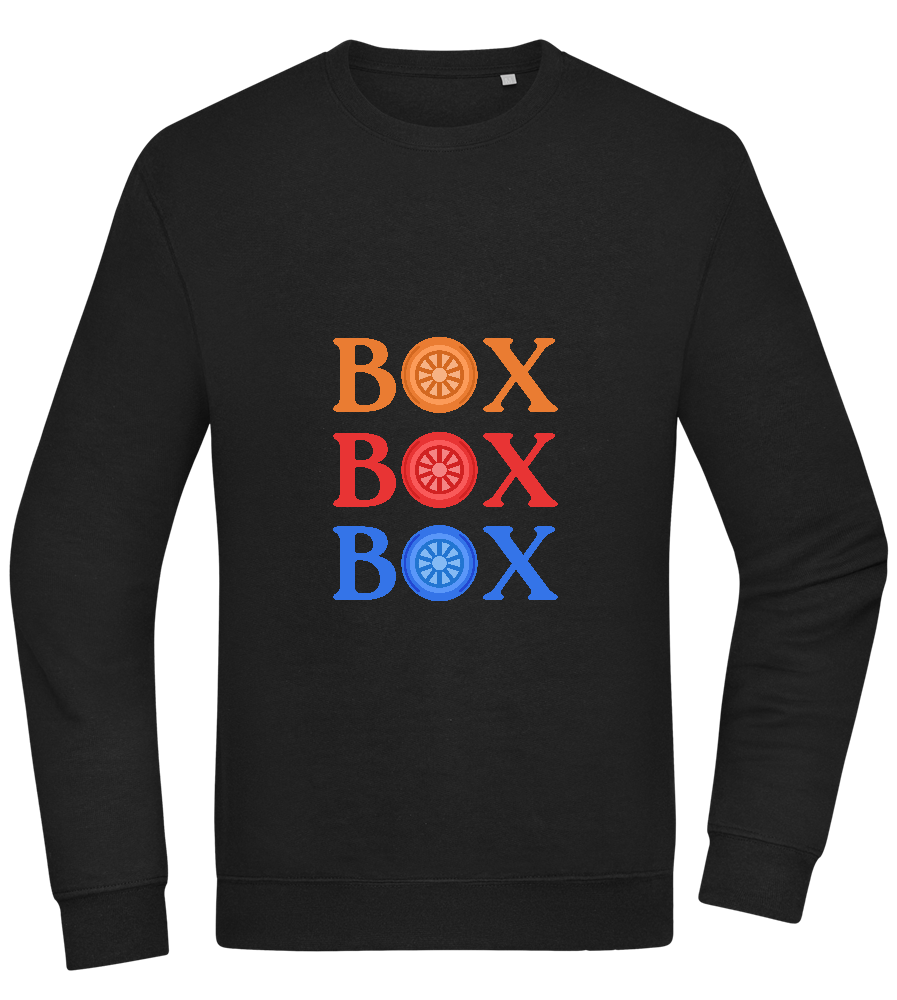 Box Box Box Design - Comfort Essential Unisex Sweater_BLACK_front