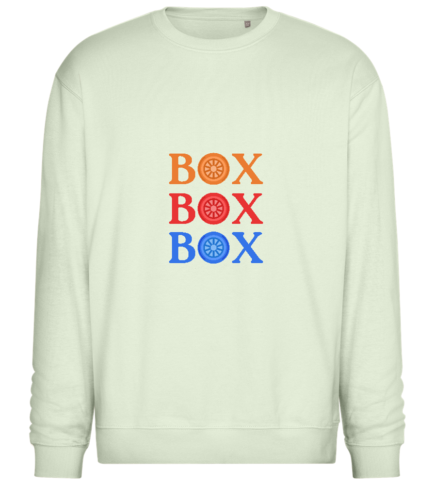 Box Box Box Design - Comfort Essential Unisex Sweater_CREAMY GREEN_front