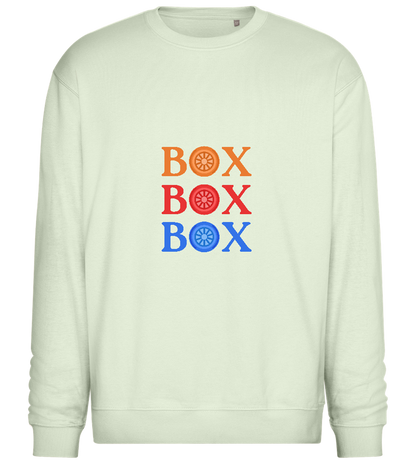 Box Box Box Design - Comfort Essential Unisex Sweater_CREAMY GREEN_front