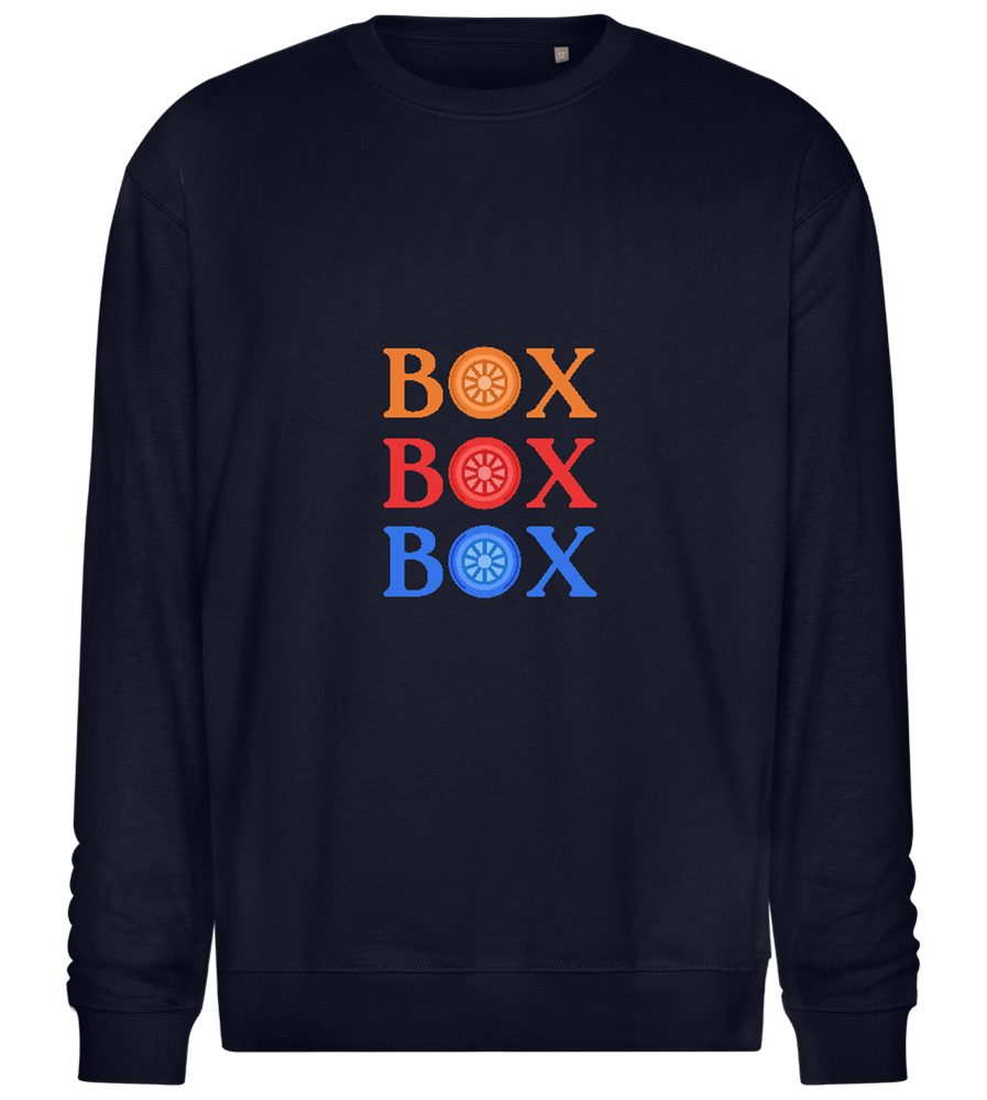 Box Box Box Design - Comfort Essential Unisex Sweater_FRENCH NAVY_front