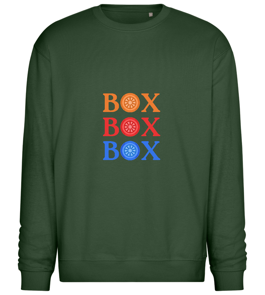 Box Box Box Design - Comfort Essential Unisex Sweater_GREEN BOTTLE_front