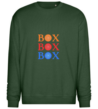 Box Box Box Design - Comfort Essential Unisex Sweater_GREEN BOTTLE_front