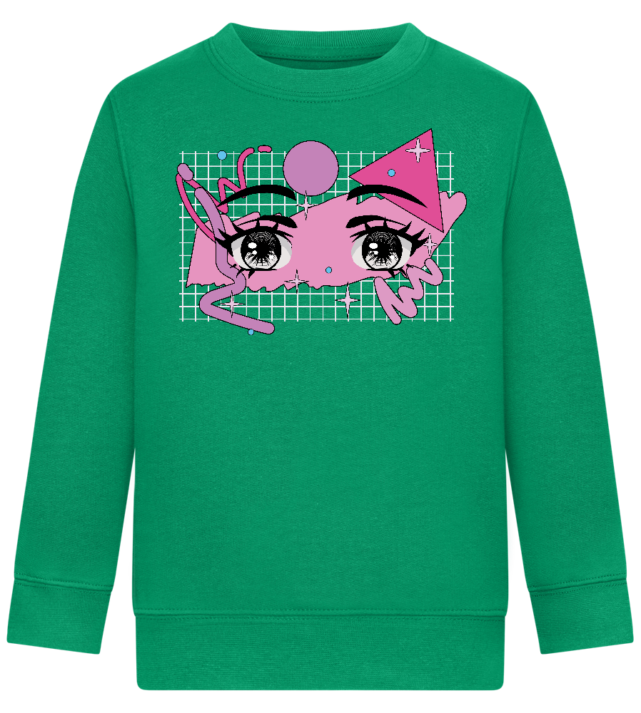 Fancy Eyes Design - Comfort Kids Sweater_MEADOW GREEN_front