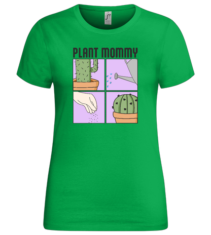 Proud Plant Mommy Design - Premium women's t-shirt_MEADOW GREEN_front