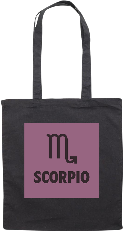 Zodiac Scorpio Design - Premium colored cotton tote bag_BLACK_front