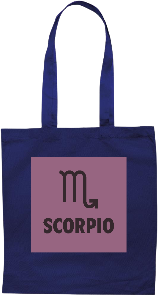 Zodiac Scorpio Design - Premium colored cotton tote bag_BLUE_front