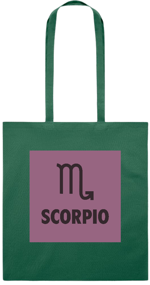 Zodiac Scorpio Design - Premium colored cotton tote bag_DARK GREEN_front