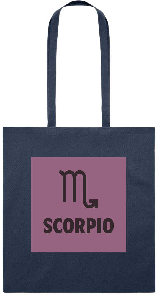 Zodiac Scorpio Design - Premium colored cotton tote bag_FRENCH NAVY_front