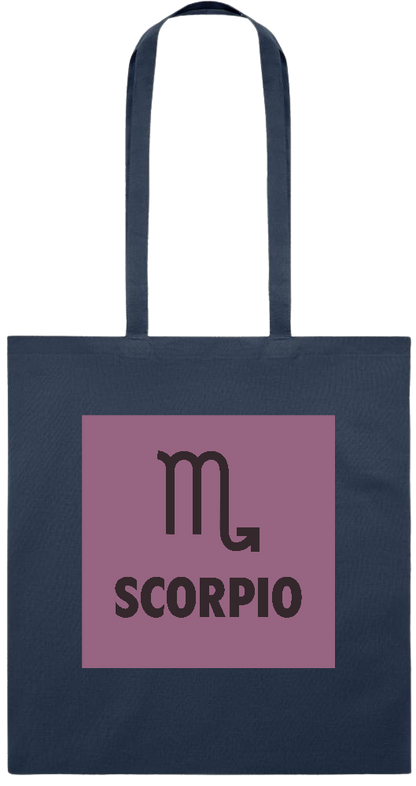 Zodiac Scorpio Design - Premium colored cotton tote bag_FRENCH NAVY_front