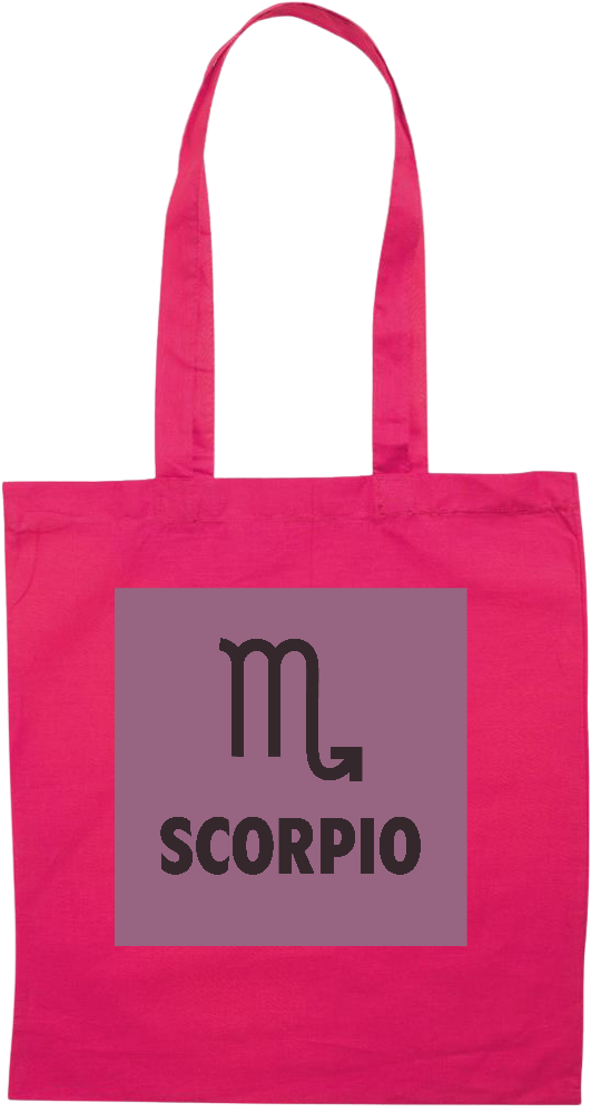 Zodiac Scorpio Design - Premium colored cotton tote bag_FUCHSIA_front