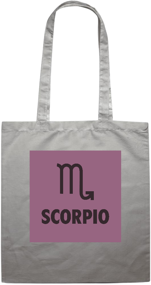 Zodiac Scorpio Design - Premium colored cotton tote bag_GREY_front