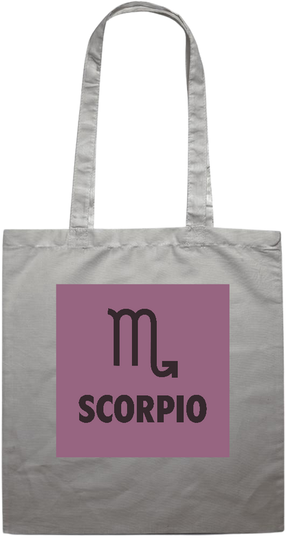 Zodiac Scorpio Design - Premium colored cotton tote bag_GREY_front