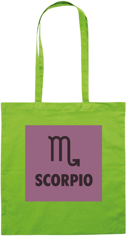 Zodiac Scorpio Design - Premium colored cotton tote bag_LIME_front