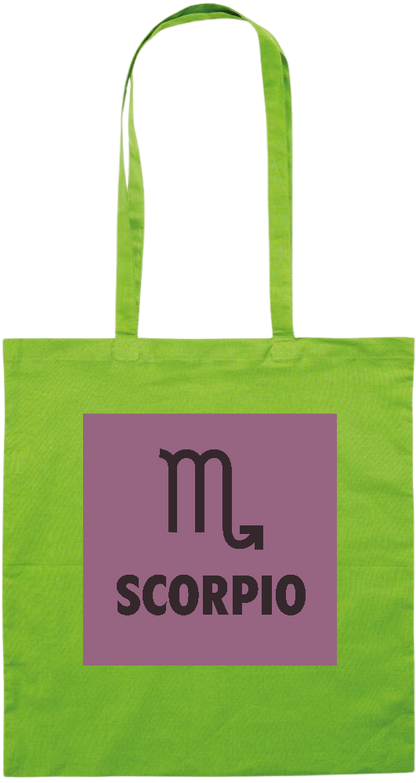 Zodiac Scorpio Design - Premium colored cotton tote bag_LIME_front