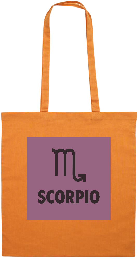 Zodiac Scorpio Design - Premium colored cotton tote bag_ORANGE_front