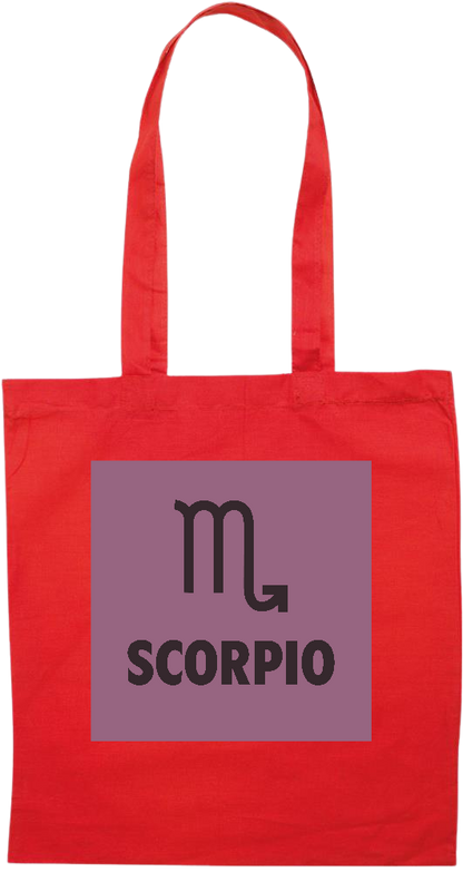 Zodiac Scorpio Design - Premium colored cotton tote bag_RED_front