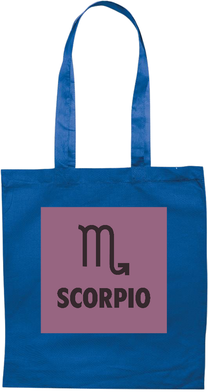 Zodiac Scorpio Design - Premium colored cotton tote bag_ROYAL BLUE_front